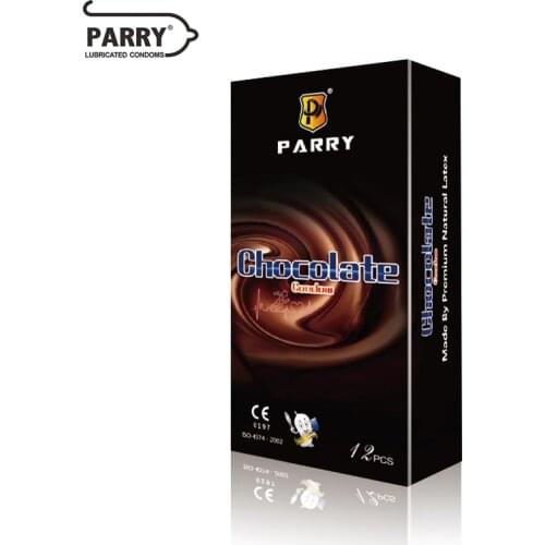 PARRY CONDOMS 12PCS Condom Super Lubricated Condom Chocolate Taste Male Skin-Friendly Large Amount Of Oil