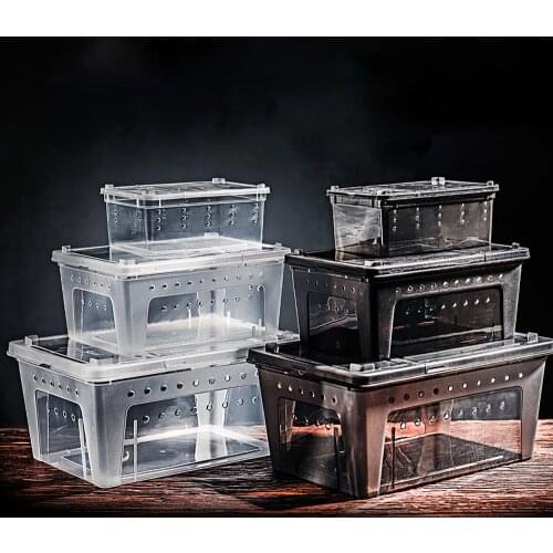 Reptile Gecko Lizard Tarantula Turtle Transparent Stackable Breeder Box Transport Box Hibernation Box Non-toxic Sturdy Durable