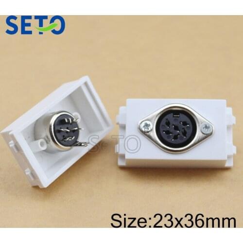 SeTo 128 Type Female Microphone Module 6 Pins DIN Welding Keystone For Wall Plate Socket