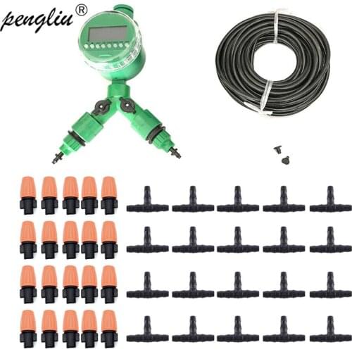 20M 4/7 mm Hose Micro Irrigation Watering Timer Y Connector Drip Sprinkler Garden Watering Kits IT222