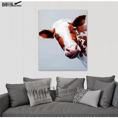 Modern Bull 100% Handmade Oil Painting Acrylic Paint Animal Wall Art Abstract Home Decor Poster and prints Canvas painting