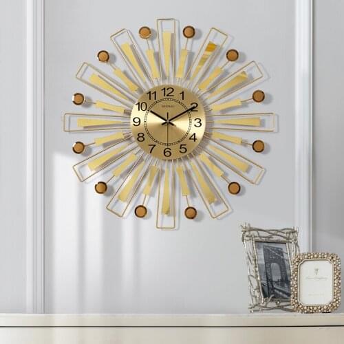 Modern creative clocks wall home decore wall digital clock living room wall clock reloj de pared Quartz clock The Nordic Metal