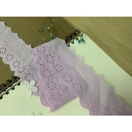 2 Meters Width 4.5cm Blue Embroidered Lace Trim Ribbon 100% Cotton Flower Lace Fabric Patchwork DIY Clothing Sewing Accessories