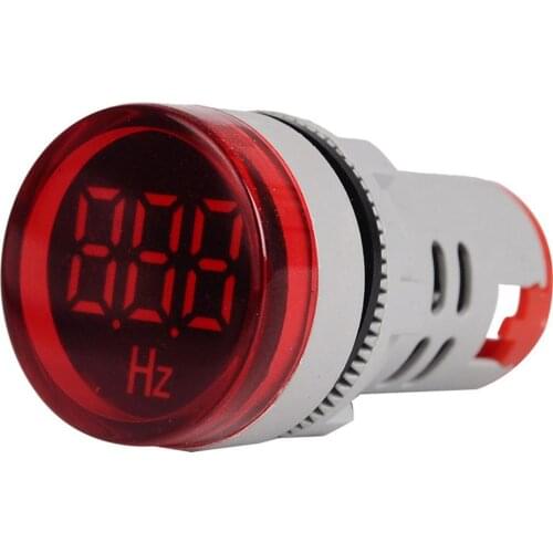 22mm LED Digital Display Electricity Frequency Meter Indicator Signal Lamp Lights Tester Combo Measuring Range 20-75Hz