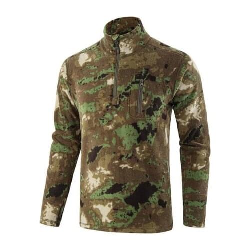 Outdoor Fleece Warm Tshirt Men Autumn Winter Camouflage Sports Military Training Army Tactical T Shirts camisas masculinas