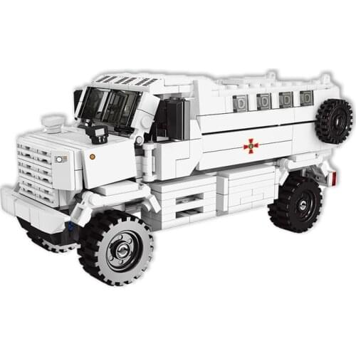 World War 2 Military Army Series Medical Armored Car Truck Building Blocks Bricks Sets Classic Model Kids Toys For Children Gift