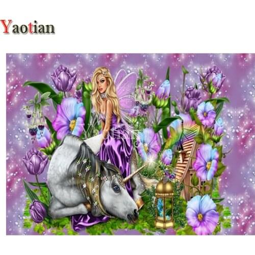 Diy Diamond Embroidery Unicorn Butterfly Fairy flower Diamond Painting Rhinestone diamond mosaic Cross Stitch full Round Square
