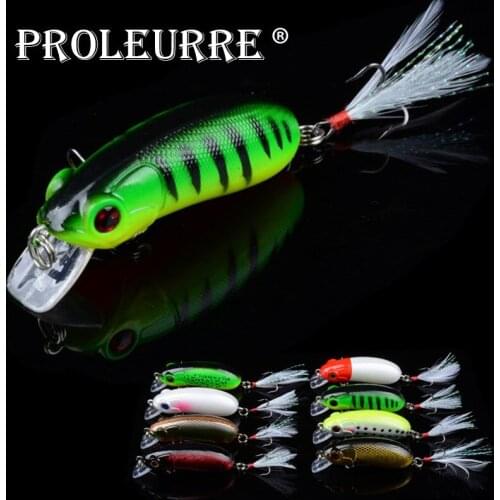 1pcs Minnow Mouse Fishing Lure Isca Artificial Baits 60mm 9.5g Hard Crank Bait Fishing Wobbler Feather Hooks Fishing Tackle