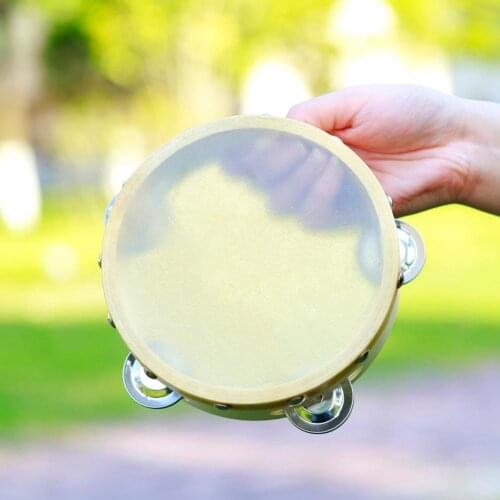 3 pcs/set 6/8/10 inch hand tambourine foam nail leather smooth edge Orff childrens musical instrument for early education