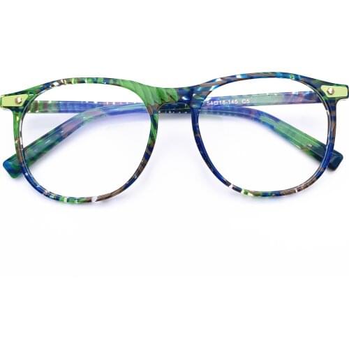 Belight Optical Women Men Acetate Fancy Colorful Floral Color Star Rivet Design spectacle frame precription lens HP245