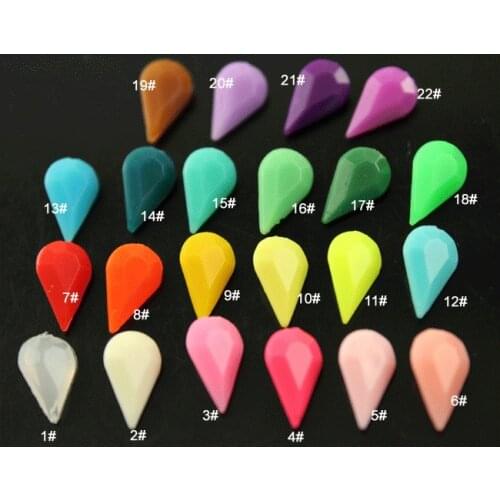 50pcs 6x10mm 8x13mm various colors Marquise teardrop candy Acrylic Fancy Stone Pointed back Droplet Beads No holes