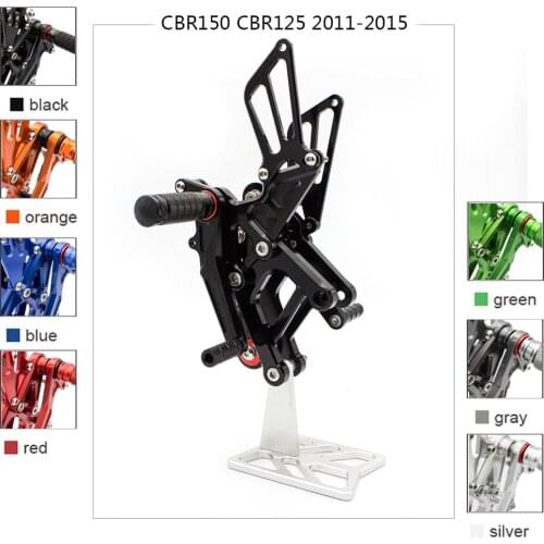 Black CNC Motorcycle Aluminum Foot Peg Rearset For Honda CBR150 CBR125 CBR 125 150 2011-2015 Footrest Footpeg Pedal Rear Set