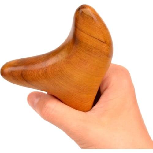 Wooden SPA Therapy Tool Trigonometric Massage Cone Wooden Massage Stick Gua Sha Board Acupuncture Stick