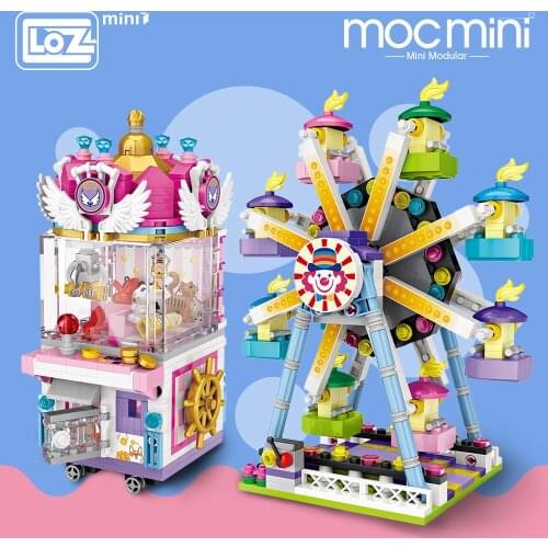 LOZ Mini Blocks Amusement Park Brick Building Blocks Toys for Kids Assembly DIY Children Street City View Educational 3d Model