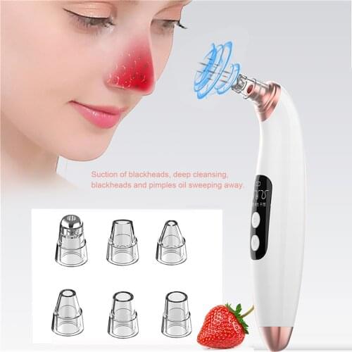 Electric Blackhead Remover Blackhead Pore Vacuum Cleaner Facial Beauty USB Acne Comedone Extractor with 6 Replacement Probes