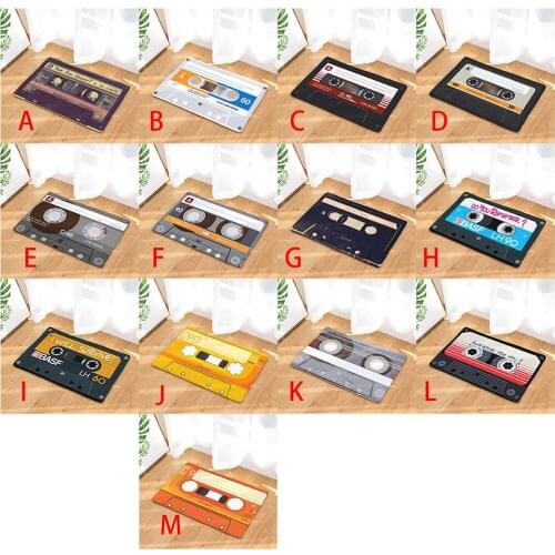 20# Door Mat Flannel Plush Vintage Cassette Tape Indoor Doormat Non Slip Door Floor Mats Carpet Rugs Decor Porch Doormat Tapete