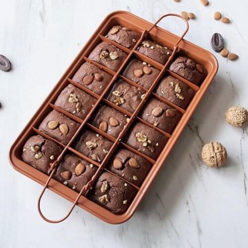 Baking Coating Mould Carbon Steel Pre-cut Brownie Baking Tray Brownie Baking Tray With Slicer Home Baking Coating Mould Supplies