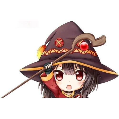 Personality Decal KonoSuba Megumin Peeking Car Bumper Window Stickers Fashion Graffiti Decal Decoration Apply To Car Window