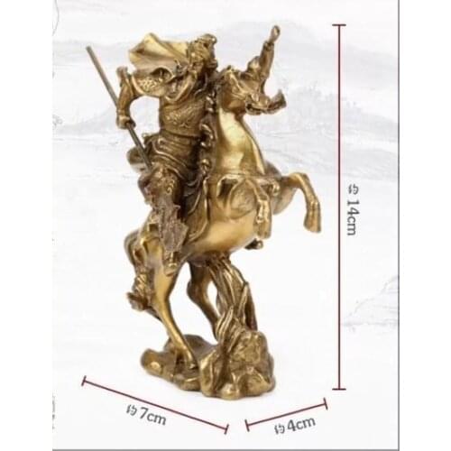Chinese Ancient Hero Guan Gong Guan Yu ride on horse * bronze statue