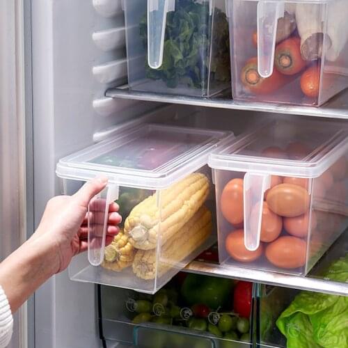 Refrigerator Storage Box Food Keep Fresh Storage Containers Stackable Organizer Bins with Handle for Kitchen Fridge Organizer