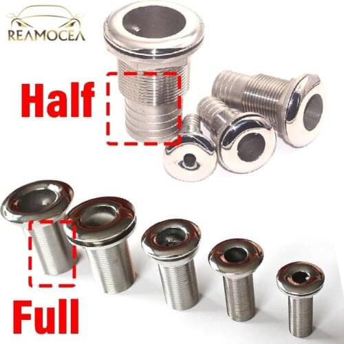Reamocea Boat 316 Stainless Steel Thru Hull Fitting Hose Barb Marine Hardware Accessories for Boat Marine Bimini Top Yacht Sh
