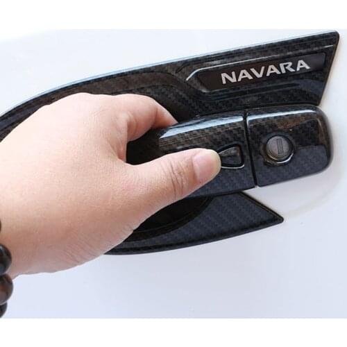 Car Door Handle Cover Handle Bowl Protection Trim for Nissan Navara NP300 D23 Pickup Accessories 2015-2019