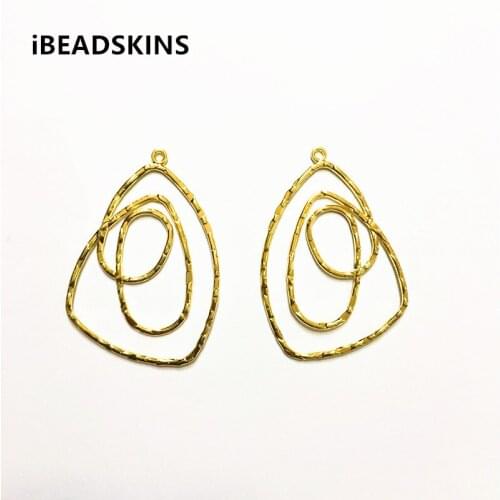 New arrival! 58X40mm 50pcs/lot zinc alloy gold color drops-shape charm beads for Earrings jewelry DIY #LC-001( as shown)