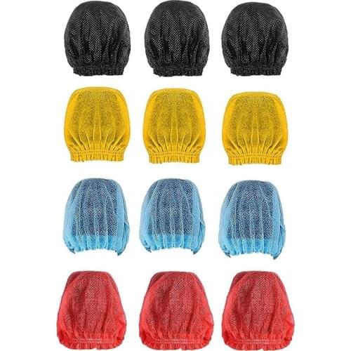 200 Pcs Disposable Microphone Cover Non-Woven Handheld Microphone Protective Cover (Black,Yellow,Red,Blue)