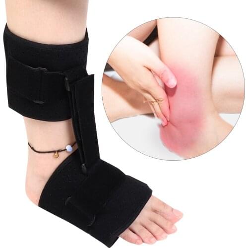 Foot Drop Ankle Orthotic Brace Fixing Strap Splint Fracture Sprain Injury Support Wrap Black Breathable Relieve Can Wear Shoes