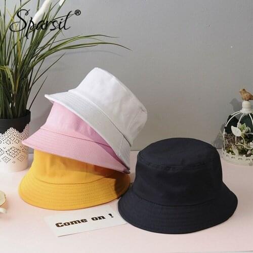New Unisex Cotton Bucket Hats Women Summer Sunscreen Panama Hat Men Pure Color Sunbonnet Fedoras Outdoor Fisherman Hat Beach Cap