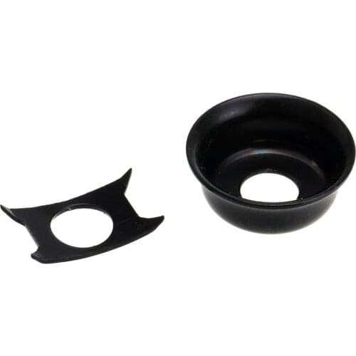 Musiclily Pro Traditional Cup Style Guitar Tele Jack Plate for Fender Telecaster, Black