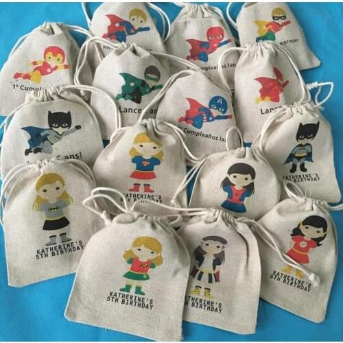 Customize girl Superhero gifts Bags-Birthday Favor Bags-Boys Party-Kids Birthday Party Bags Goodies Favor Bags