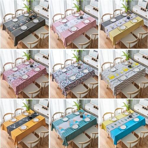 PVC Table Cloth Waterproof Table Cover Cloths Rectangular Plastic Dinner Oilcloth Tablecloth Plaid Pattern Coffee Table Mat