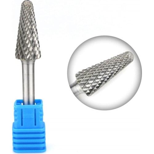 SL-5 Tungsten Carbide Burr 1/2 Inch 14 Degree Taper Shape with 1/4 Inch Shank Metalworking Bit for Rotary Die Grinder,1pcs
