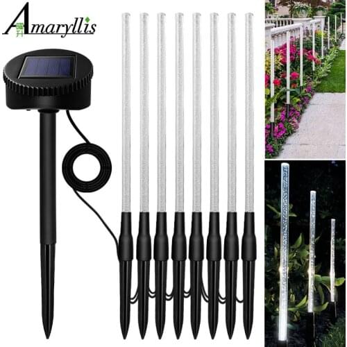 LED Bubble Solar Tube Stake Lights Garden Stick Light One for Five Transparent Acrylic Bubble Garden Lighting for Outdoor Road