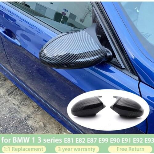 Rearview High Quality Side M3 M Style Horn Carbon Fiber Pattern Mirror Cover for BMW 1 3 Series E81 E82 E87 E88 E90 E91 E92 E93
