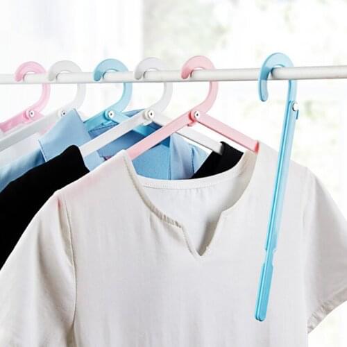 1PC Multi-function Foldable Traveling Hanger PP Portable One-shaped Clothes Drying Rack Windproof Collapsible Hangers 24.8*6cm