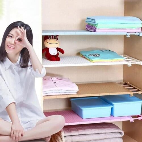 1PC Adjustable Closet Organizer Storage Shelf Wall Mounted Kitchen Rack Space Saving Wardrobe Decorative Shelves Cabinet Holders