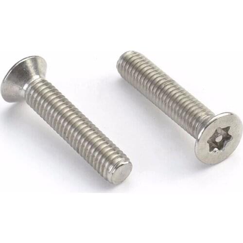 100pcs/lot M2 M2.5 M3 Stainless steel countersunk head torx with pin screw anti theft safety security screws