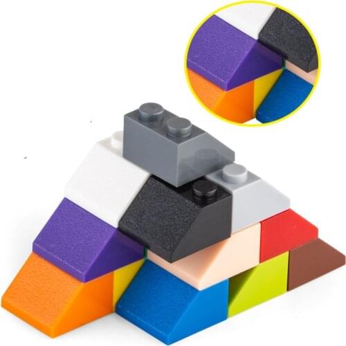2x2 60pcs Moc Special-shaped Brick Mix Color DIY Classic Education Slope Building Blocks Compatible with Assembles Particles