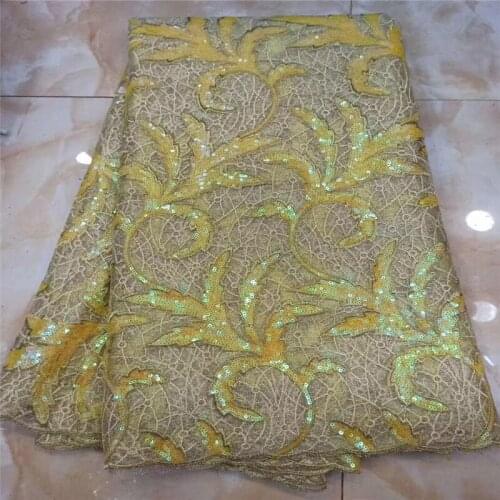 African Green Lace Wedding Dress sequins Lace Fabric 5Yard, African Wedding Lace Fabric High Quality Velvet Net Lace