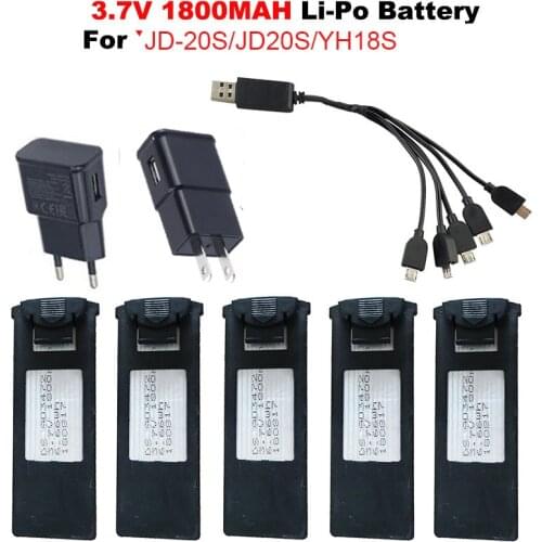 Drone Accessories For JD-20S JD20S YH18S Ultra long Flight time Four axes Aircraft Drone Special Battery 3.7V 1800 mAh Battery