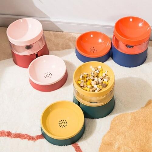 1L Capacity Automatic Pet Feeder For Cats And Dogs Drinking Fountain Double Bowl Removable Washable Pet Supplies Cat Accessories