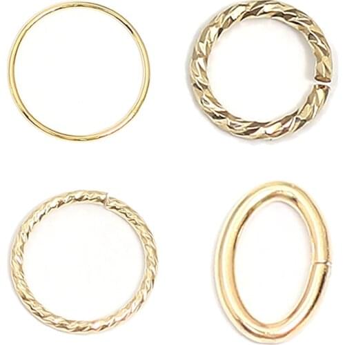 Beadsnice Gold Filled Open/Close Jump Ring Twisted Jump Rings Jewelry Findings for Bracelet Making 39948