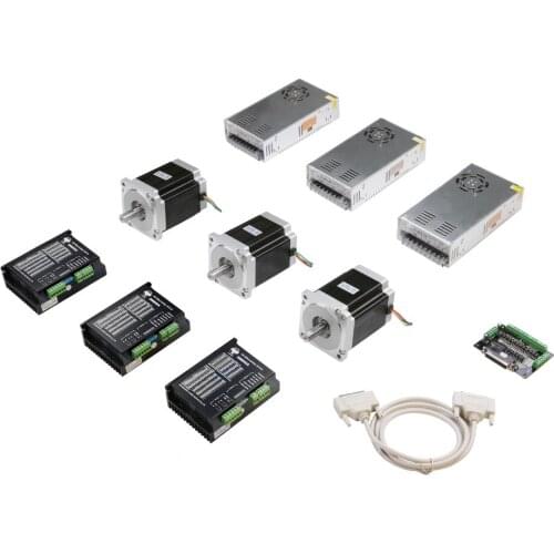 Free Ship to US/EU Stepper Motor 3Axis Nema34 1232ozin 34HS1456 5.6A Driver Controller board CNC Router Mill Engraving