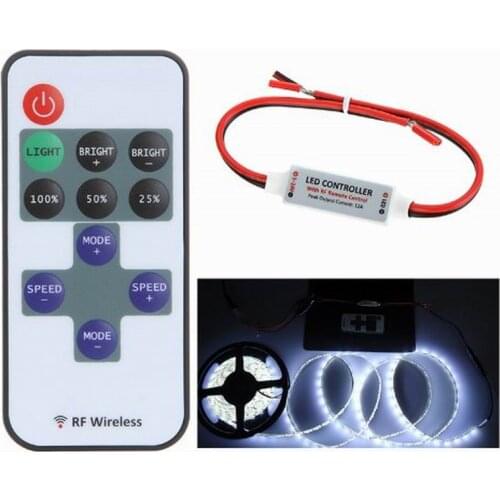 LED Controller 11 key Wireless DC5-24V Mini Dimmer RF Remote Control For Single Color Led Strip 5050 3528