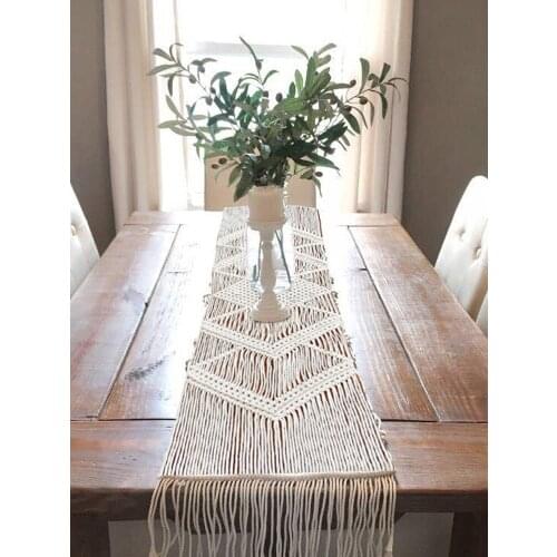 Bohemian Table Tapestry Handwoven Boho Wedding Macrame Table Runner Decoration Blanket Wedding Party Home Decoration