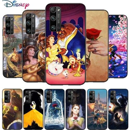 Beauty and the beast for Huawei Honor V30 20 Pro X10 9S 9A 9C 9X 8X 10 9 Lite 8 7 Pro Silicone Soft Black Phone Case