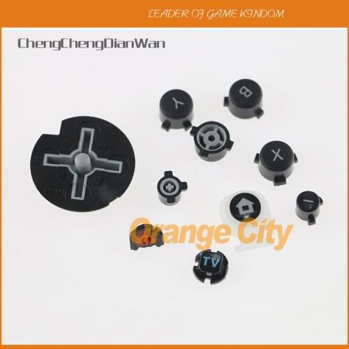 ChengChengDianWan 10sets black Full Set Of Button Cross Button with ABXY Button D-Pad Pads Repair For Wiiu WII U PAD Controller