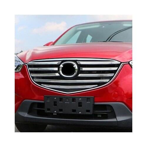 For MAZDA CX-5 2015 2016 CHROME FRONT MESH GRILLE GRILL COVER TRIM MOLDING
